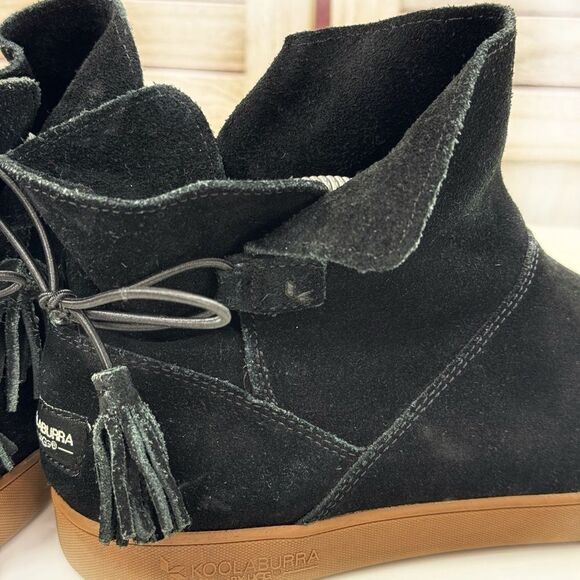 Koolaburra by Ugg Skyller Suede Tassel Ankle Boots Black 9 - Picture 6 of 10